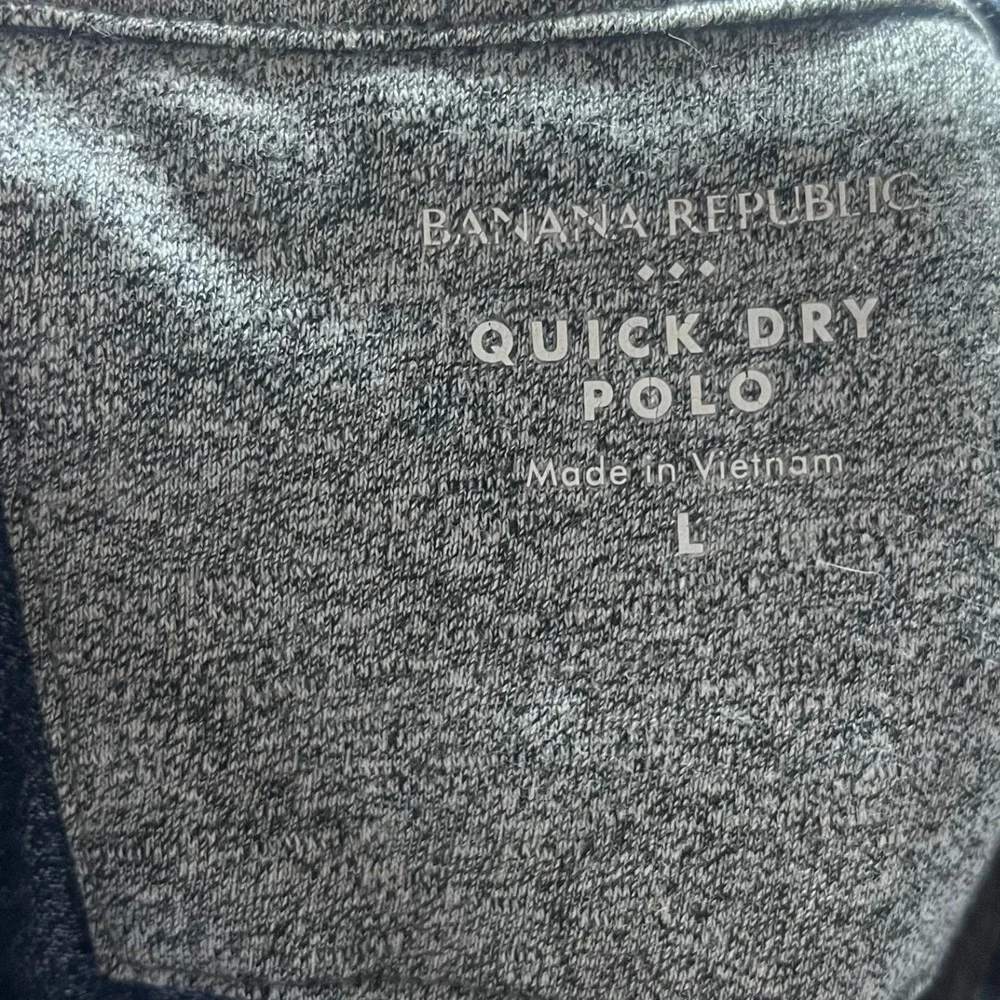Banana Republic Mens Quick Dry Polo Chest Pocket Large Blue
